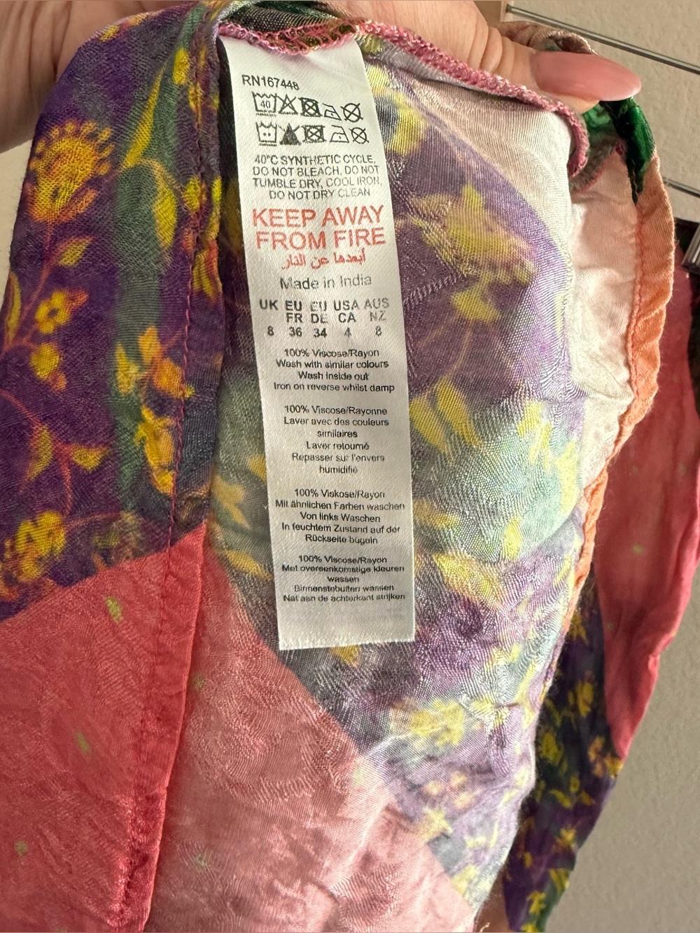 Nasty gal patchwork print satin midi maxi skirt boho size 4 hippie Gypsy - Picture 7 of 7